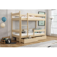 Detská poschodová posteľ z masívu borovice LEGEND so šuplíkmi - 180x80 cm