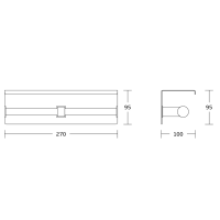 Sapho Dvojitý držiak toaletného papiera s poličkou 30cm, chróm UN1196C