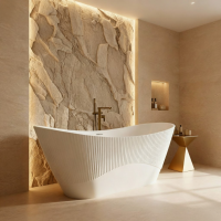 Voľne stojaca akrylátová vaňa Rea ATENA 170x73 cm - biela