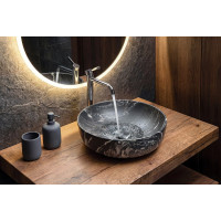 Sapho RONDEA keramické umývadlo na dosku Ø 41cm, carnico mramor AR445CM