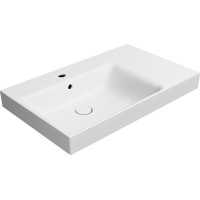GSI NUBES keramické umývadlo 80x50cm, s odkladacou plochou vpravo, biela mat 9629109