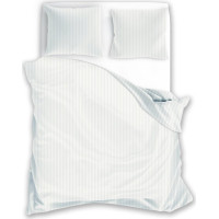 Posteľné obliečky FASHION - 220x200 cm - biele s 1cm pruhmi - bavlnený satén