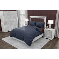 Posteľné obliečky FASHION - 220x200 cm - tmavo modré - bavlnený satén