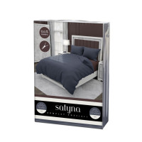 Posteľné obliečky FASHION - 220x200 cm - tmavo modré - bavlnený satén