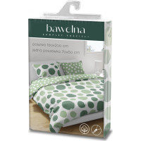 Bavlnené obliečky FASHION Zelené bodky - biele / zelené - 160x200 cm