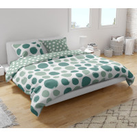 Bavlnené obliečky FASHION Zelené bodky - biele / zelené - 160x200 cm