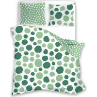 Bavlnené obliečky FASHION Zelené bodky - biele / zelené - 160x200 cm
