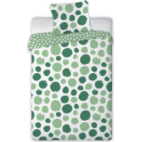 Bavlnené obliečky FASHION Zelené bodky - biele / zelené - 160x200 cm