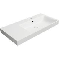 GSI NUBES keramické umývadlo 100x50cm, s odkladacou plochou vľavo, biela mat 9628109
