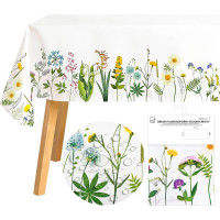 Veľkonočný obrus BLOOM Kvety - 130x180 cm - biely