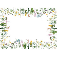 Veľkonočný obrus BLOOM Kvety - 130x180 cm - biely