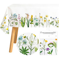 Veľkonočný obrus BLOOM Kvety - 140x200 cm - biely