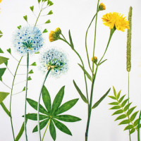 Veľkonočný obrus BLOOM Kvety - 140x200 cm - biely