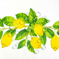 Dekoračný obrus LIMONE Citróny - 140x200 cm - biely