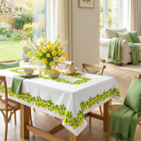 Dekoračný obrus LIMONE Citróny - 140x200 cm - biely