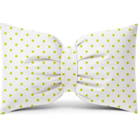 Dekoračný vankúš GLAM 30x50 cm - biely/zelené bodky