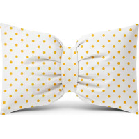 Dekoračný vankúš GLAM 30x50 cm - biely/žlté bodky