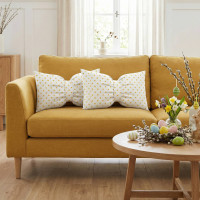 Dekoračný vankúš GLAM 30x50 cm - biely/žlté bodky