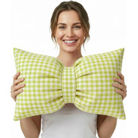 Dekoračný vankúš GLAM 30x50 cm - károvaný zelený