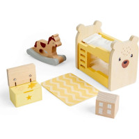 Bigjigs Toys Drevený nábytok do domčeka pre bábiky Detská izba
