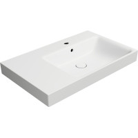 GSI NUBES keramické umývadlo 80x50cm, s odkladacou plochou vľavo, biela mat 9630109