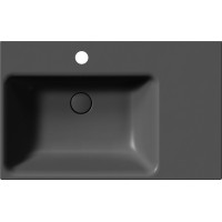 GSI NUBES keramické umývadlo 80x50cm, s odkladacou plochou vpravo, čierna mat 9629126
