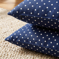 Obliečka na vankúš HAPPY 40x40 cm - tmavo modrý/biele bodky