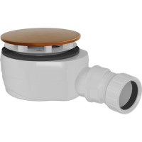 Polysan Vaničkový sifón, priemer 90mm, DN40, nízky, krytka meď mat 17916PG