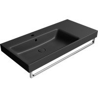 GSI NUBES keramické umývadlo 100x50cm, s odkladacou plochou vpravo, čierna mat 9627126