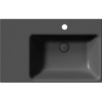 GSI NUBES keramické umývadlo 80x50cm, s odkladacou plochou vľavo, čierna mat 9630126