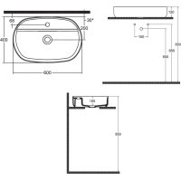 Isvea SINTESI keramické umývadlo na dosku, 60x40cm, biela 10SI65060