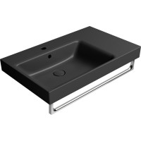 GSI NUBES keramické umývadlo 80x50cm, s odkladacou plochou vpravo, čierna mat 9629126