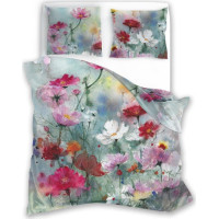 Saténové obliečky NOBILE Pastelové kvety - tyrkysové - 140x200 cm