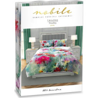 Saténové obliečky NOBILE Pastelové kvety - tyrkysové - 160x200 cm