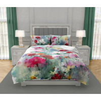 Saténové obliečky NOBILE Pastelové kvety - tyrkysové - 160x200 cm