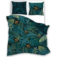 Saténové obliečky NOBILE Jungle - tmavo zelené - 220x200 cm