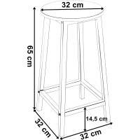 Kovová barová stolička FLINT White - biela