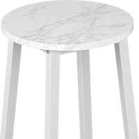 Kovová barová stolička FLINT White - biela/biely mramor