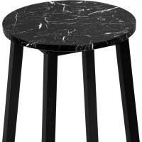 Kovová barová stolička FLINT Black - čierna / čierny mramor