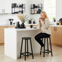 Kovová barová stolička FLINT Black - čierna