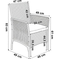 Záhradný nábytok CAMELIA (pohovka + 2 kreslá + stôl) - čierna