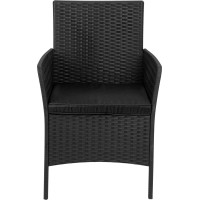 Záhradný nábytok CAMELIA (pohovka + 2 kreslá + stôl) - čierna