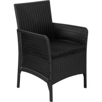 Záhradný nábytok CAMELIA (pohovka + 2 kreslá + stôl) - čierna