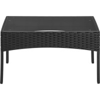 Záhradný nábytok CAMELIA (pohovka + 2 kreslá + stôl) - čierna