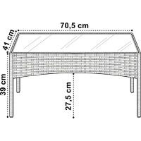 Záhradný nábytok CAMELIA (pohovka + 2 kreslá + stôl) - čierna