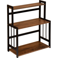 Kuchynský regál na koreničky CEZAR Wood - hnedý/čierny