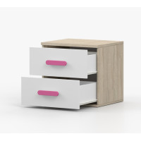 Nočný stolík SMYK - dub sonoma/biely (viac variant)
