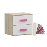 Nočný stolík SMYK - dub sonoma/biely (viac variant)