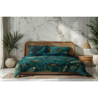 Saténové obliečky NOBILE Jungle - tmavo zelené - 220x200 cm