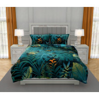 Saténové obliečky NOBILE Jungle - tmavo zelené - 220x200 cm